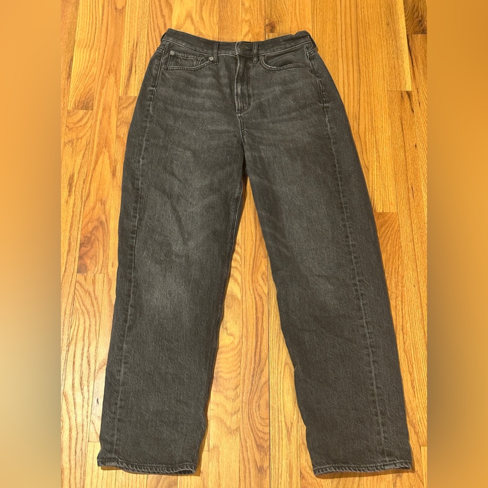 American Eagle Black High Waist Baggy Straight Leg